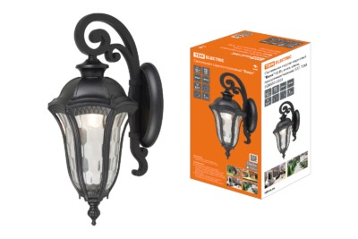 Светильник садово-парковый “Вена” 60 Вт, вниз, алюм., прозрачное/черный, Е27, TDM