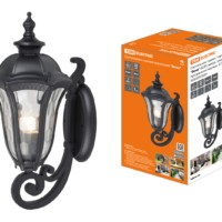 Светильник садово-парковый “Вена” 60 Вт, вверх, алюм., прозрачное/черный, Е27, TDM