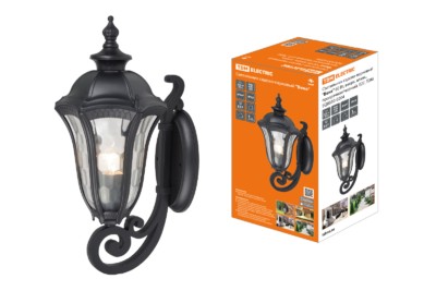 Светильник садово-парковый “Вена” 60 Вт, вверх, алюм., прозрачное/черный, Е27, TDM