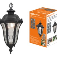 Светильник садово-парковый “Вена” 60 Вт, подвес, алюм., прозрачное/черный Е27, TDM