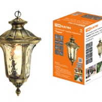 Светильник садово-парковый “Париж” 60 Вт, подвес, алюм., прозрачное/бронза, Е27, TDM