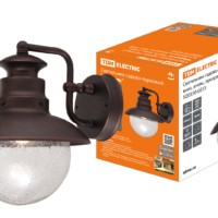 Светильник садово-парковый “Марсель” 60 Вт, вниз, алюм., прозрачное/махагон, Е27, TDM