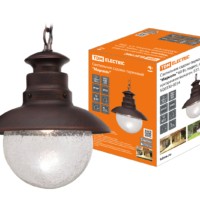 Светильник садово-парковый “Марсель” 60 Вт, подвес, алюм., прозрачное/махагон, Е27, TDM