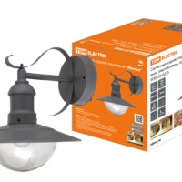 Светильник садово-парковый “Милан” 60 Вт, вниз, пластик/алюм., прозрачное/серый, Е27, TDM