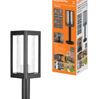 Светильник садово-парковый “Женева” 60 Вт, стойка, алюм., прозрачное/черный, Е27, TDM