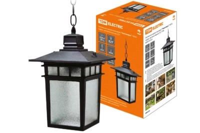 Светильник садово-парковый “Тамплиеры” 100 Вт, подвес, шагрень/черный, Е27, TDM