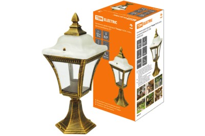 Светильник садово-парковый “Глазурь” 60 Вт, стойка, прозрачное/бронза, Е27, TDM