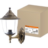 Светильник Прага Эл-11-71Б 60 Вт Е27 настенный вверх бронза, прозрачный плафон TDM