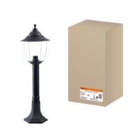 Светильник Прага Эл-11-73-075 60 Вт Е27 напольный на стойке h-0.75 м черный, прозрачный плафон TDM