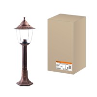 Светильник Прага Эл-11-73-075М 60 Вт Е27 напольный на стойке h-0.75 м медь, прозрачный плафон TDM