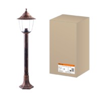 Светильник Прага Эл-11-73-100М 60 Вт Е27 напольный на стойке h-1.0 м медь, прозрачный плафон TDM