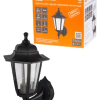 Светильник садово-парковый НБУ 06-60-001 шестигранник, настенный, пластик, черный TDM