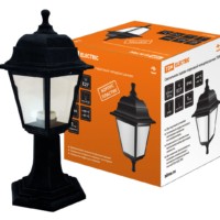 Светильник садово-парковый НТУ 04-60-001 четырехгранник, стойка, пластик, черный TDM