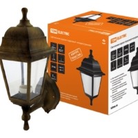 Светильник садово-парковый НБУ 04-60-001 четырехгранник, настенный, пластик, бронза TDM