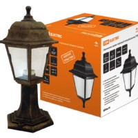 Светильник садово-парковый НТУ 04-60-001 четырехгранник, стойка, пластик, бронза TDM