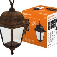 Светильник садово-парковый НСУ 04-60-001 четырехгранник, подвес, пластик, бронза TDM