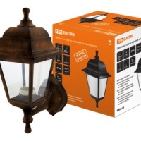 Светильник садово-парковый НБУ 04-60-001 четырехгранник, настенный, пластик, медь TDM