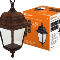 Светильник садово-парковый НСУ 04-60-001 четырехгранник, подвес, пластик, медь TDM