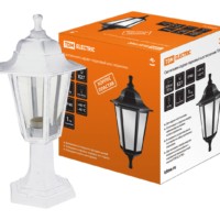 Светильник садово-парковый НТУ 06-60-001 шестигранник, стойка, пластик, белый TDM