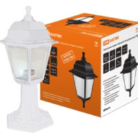 Светильник садово-парковый НТУ 04-60-001 четырехгранник, стойка, пластик, белый TDM