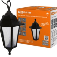 Светильник садово-парковый НСУ 06-60-001 шестигранник, подвес, пластик, расс.пластик, черный TDM