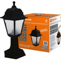 Светильник садово-парковый НТУ 04-60-001 четырехгранник, стойка, пластик, расс.пластик, черный TDM