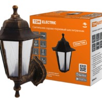 Светильник садово-парковый НБУ 06-60-001 шестигранник, настенный, пластик, расс.пластик, бронза TDM