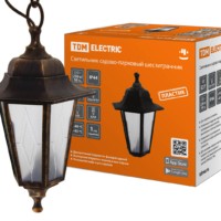 Светильник садово-парковый НСУ 06-60-001 шестигранник, подвес, пластик, расс.пластик, бронза TDM