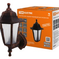 Светильник садово-парковый НБУ 06-60-001 шестигранник, настенный, пластик, расс.пластик, медь TDM