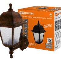Светильник садово-парковый НБУ 04-60-001 четырехгранник, настенный, пластик, расс.пластик, медь TDM
