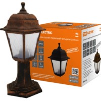 Светильник садово-парковый НТУ 04-60-001 четырехгранник, стойка, пластик, расс.пластик, медь TDM