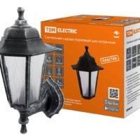 Светильник садово-парковый НБУ 06-60-001 шестигранник, настенный, пластик, расс.пластик, серебро TDM