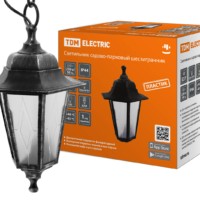 Светильник садово-парковый НСУ 06-60-001 шестигранник, подвес, пластик, расс.пластик, серебро TDM