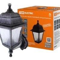 Светильник садово-парковый НБУ 04-60-001 четырехгранник, настенный, пластик, расс.пластик, серебро TDM