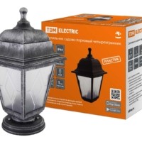 Светильник садово-парковый НТУ 04-60-001 четырехгранник, напольный, пластик, расс.пластик, серебро TDM