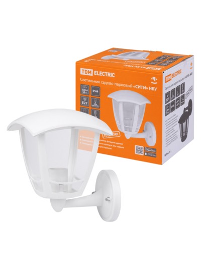 Светильник садово-парковый “СИТИ” НБУ 07-60-001 У1 4-х гранник настенный вверх белый TDM