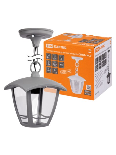 Светильник садово-парковый “СИТИ” НСУ 07-60-001 У1 4-х гранник подвесной серый TDM