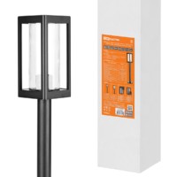 Светильник садово-парковый “Женева” 1х60 Вт, столб, H500 мм, алюм., прозрачное/черный, Е27, TDM