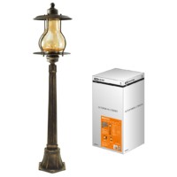 Светильник садово-парковый “Рим” 1х60 Вт, столб, H1050 мм, алюм., янтарное/кофейный, Е27, TDM