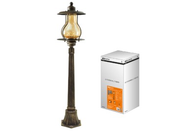 Светильник садово-парковый “Рим” 1х60 Вт, столб, H1050 мм, алюм., янтарное/кофейный, Е27, TDM