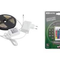Комплект светодиодной ленты SMD5050-30 LED/м-12 В-7,2 Вт/м-IP20-RGB (3 м), 18 Вт, IR-контроллер TDM