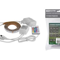 Комплект светодиодной ленты SMD5050-30 LED/м-12 В-7,2 Вт/м-IP20-RGB (1 м), 12 Вт, IR-контроллер TDM