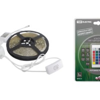 Комплект светодиодной ленты SMD5050-30 LED/м-12 В-7,2 Вт/м-IP65-RGB (5 м), 24 Вт, IR-контроллер TDM