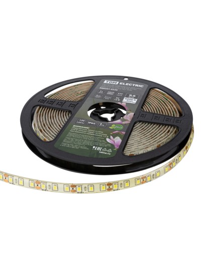 Лента светодиодная SMD2835-120 LED/м-IP65-12 В-9,6 Вт/м-6000 К (5 м) блистер TDM — изображение 2