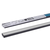 Алюминиевый профиль накладной черный 1506 (2 м), матовый рассеиватель, 2 заглушки, 3 крепежа TDM