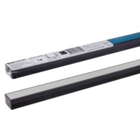 Алюминиевый профиль накладной черный 1612 (1 м), матовый рассеиватель, 2 заглушки, 2 крепежа TDM