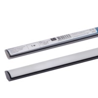 Алюминиевый профиль угловой черный 1616 (1 м), матовый рассеиватель, 2 заглушки, 2 крепежа TDM