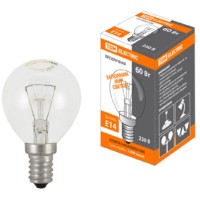 Лампа ЛН шар 60Вт Е14 230В прозрачная TDM