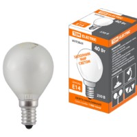 Лампа ЛН шар 40Вт Е14 230В матовая TDM