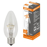 Лампа ЛН свеча 40Вт Е27 230В прозрачная TDM